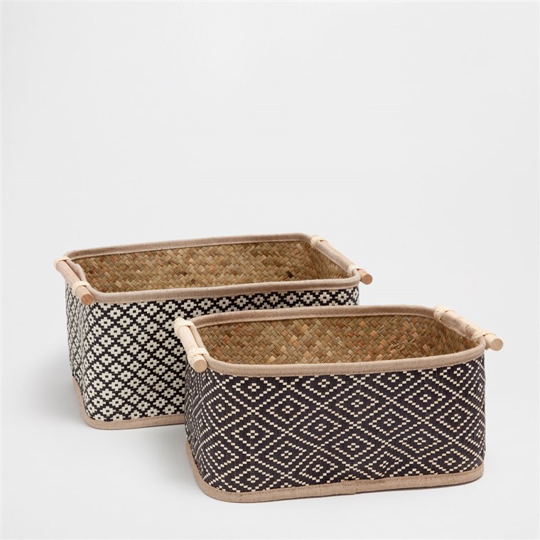 Két Toned Rectangular Basket