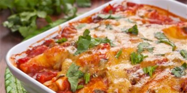 Öröm Bauer's Low-Calorie Chicken Enchiladas
