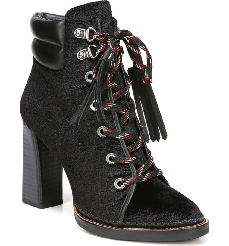 काली heeled combat boots