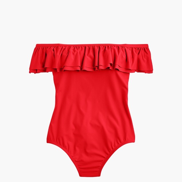 Off-the-váll Ruffle One-Piece Swimsuit