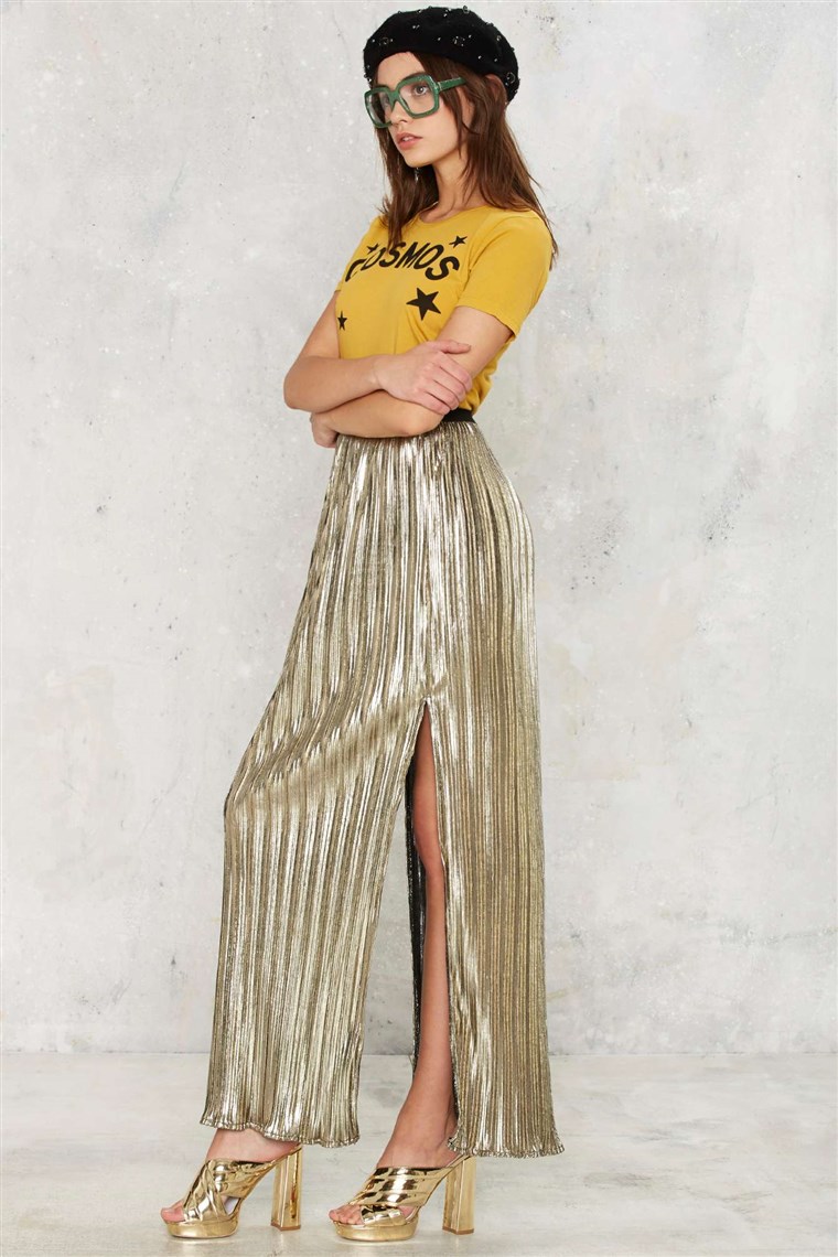 Gadan Gal pleated metallic skirt