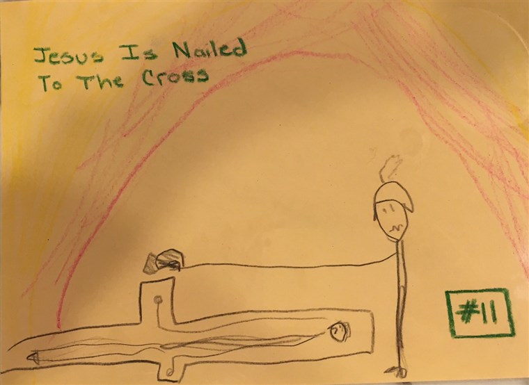 Nakon što je your kids draw the Stations of the Cross is not only a great way to teach them the story of Christ's crucifixion; it's also fun to look at their cute drawings from years' past, like that time the Roman soldier had to stretch his arms really far.