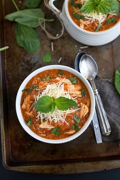 תנור איטי quinoa chicken Parmesan soup