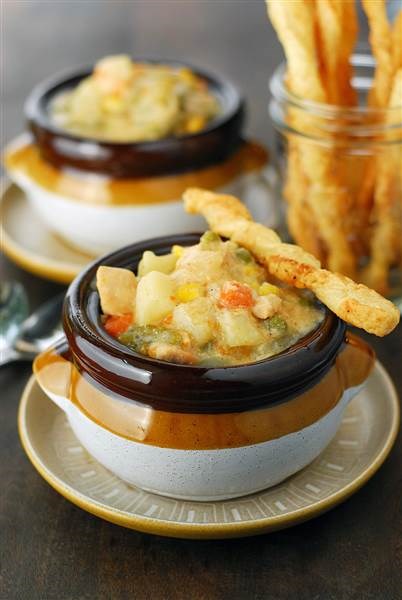 धीरे खाना बनाने वाला chicken pot pie soup