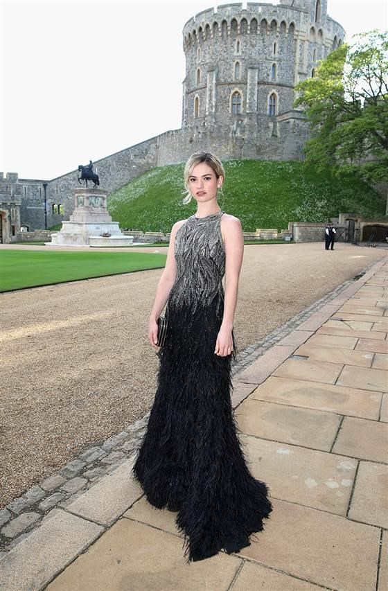 לילי James at a dinner hosted by Prince William at Windsor Castle on May 13, 2014.