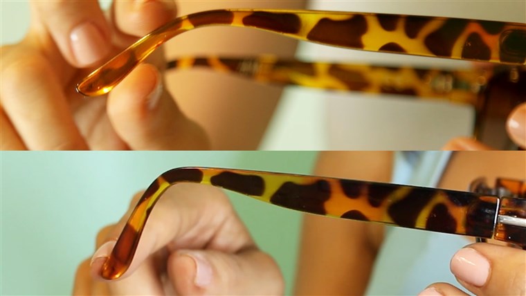 ה sharper angle keeps your sunglasses locked behind your ears, so they won't slide down your nose.