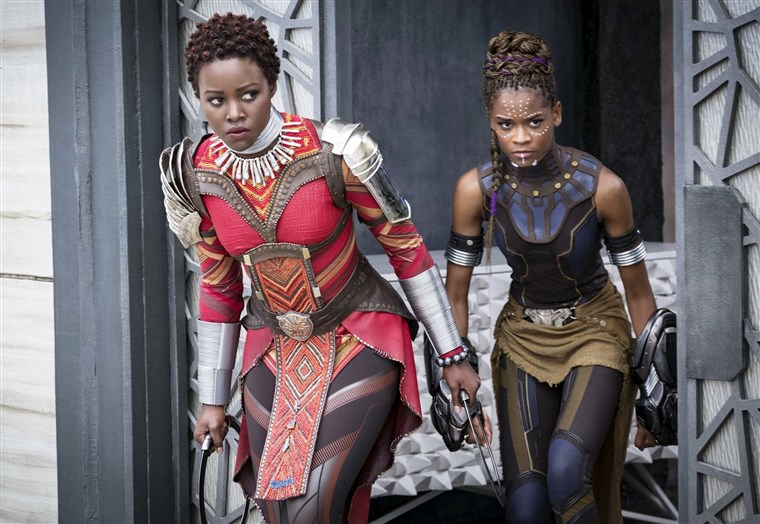 לופיטה Nyong'o stars as Nakia and Letitia Wright stars as Shuri in Walt Disney Pictures' Black Panther (2023)