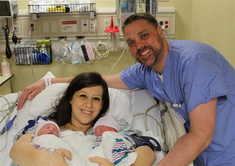 Mark and Andrea Rivas with twins Leah and Elyse.
