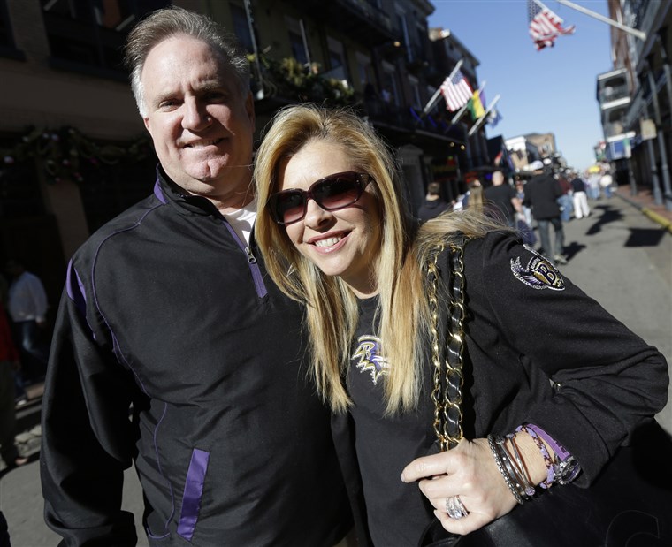Sean and Leigh Anne Tuohy, Oher'sadoptive parents, in New Orleans before the game.