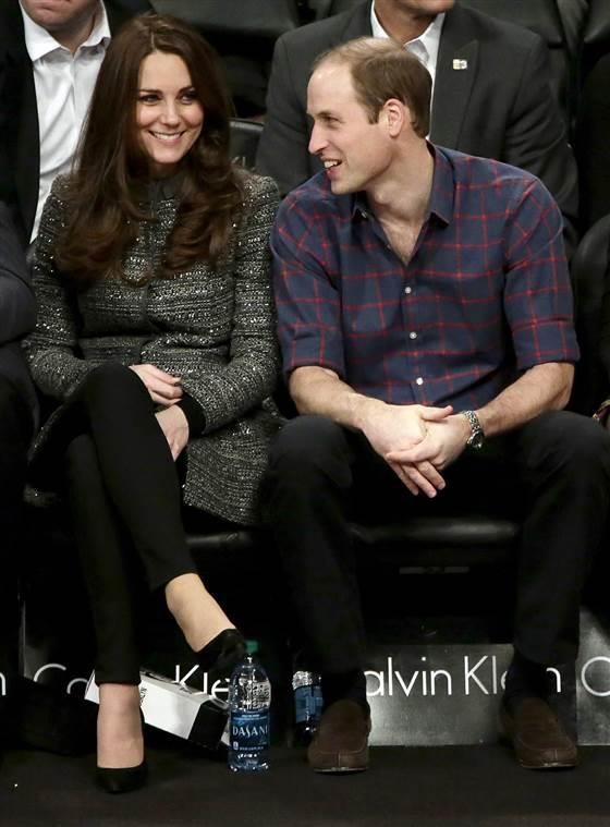  Duke and Duchess of Cambridge, during a Brooklyn Nets NBA game while visiting New York last December.