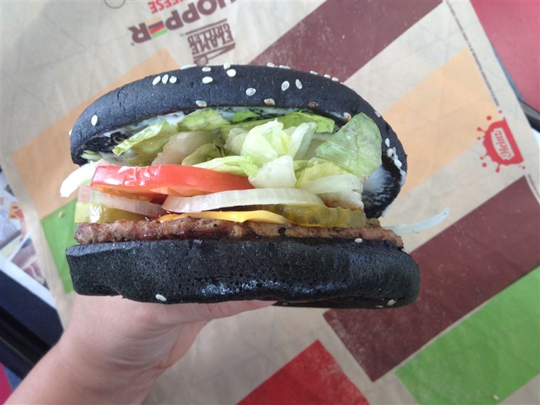 Hamburger King's black bun Halloween Burger
