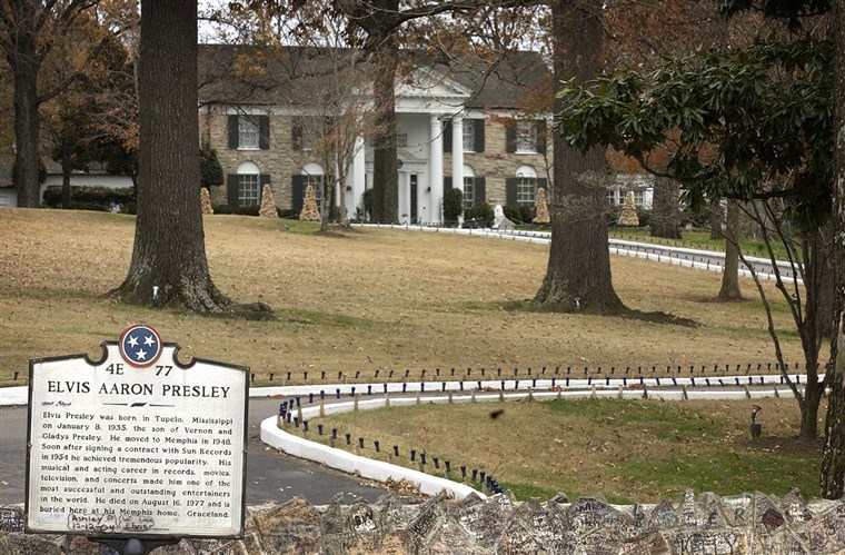 Kép: Elvis Presley's Graceland estate.
