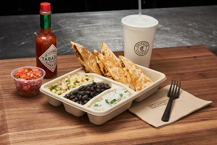 Chipotle's new quesadillas are being served in their test kitchen in New York City.