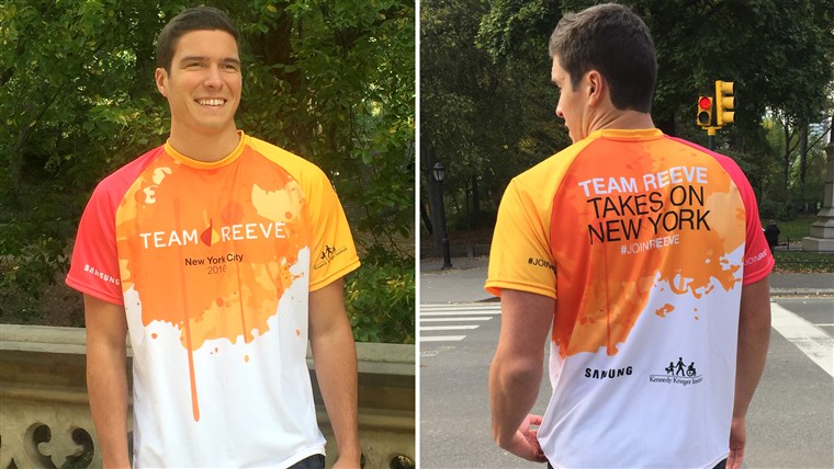 Akarat Reeve wears the Team Reeve shirt