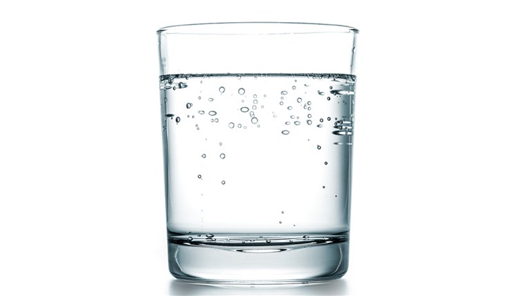 א fresh glass sparkling water; 