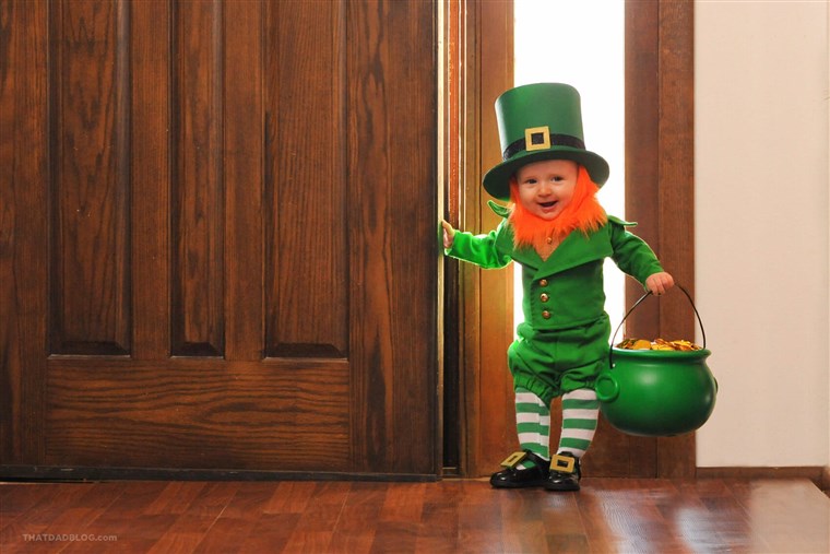 Utah dad Alan Lawrence has created a photo series starring his 6-month-old son Rockwell as a leprechaun.