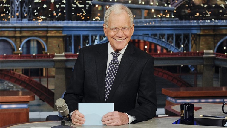 מאוחר Show host David Letterman on the Late Show with David Letterman