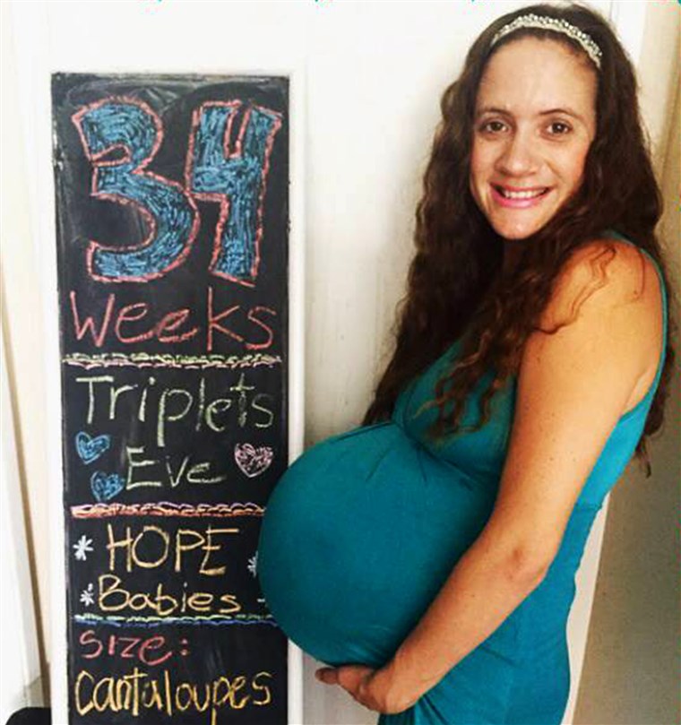 ללא שם: Desire Fortin pregnant with triplets