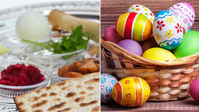 חג הפסחא eggs and Passover matzoh