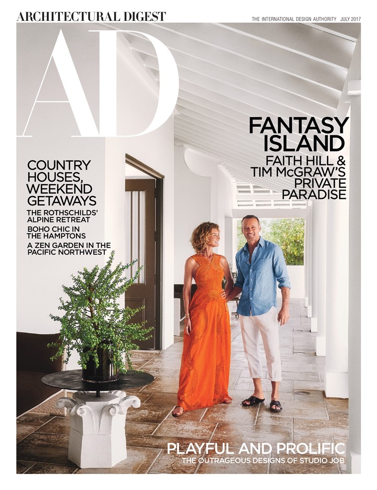 आस्था Hill, Tim McGraw on July cover of Architectural Digest