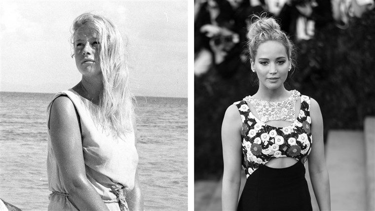 Híres Doppelgangers: Jennifer Lawrence and Young Helen Mirren