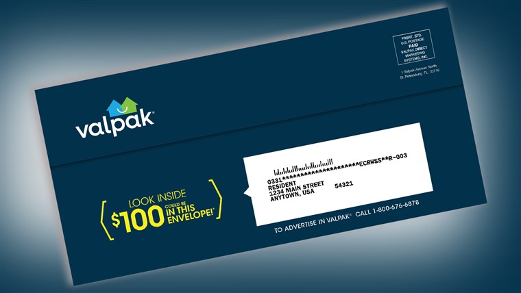 שם could be a $100 check waiting for you in the free Valpak coupon packs that show up in the mail. 