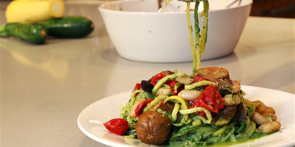नेटली's Zucchini 'Pasta' with Pesto