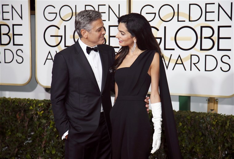ג 'ורג' Clooney, Amal Clooney at the Golden Globes.