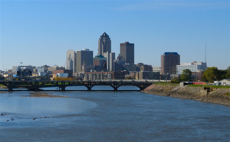 Belváros Des Moines Iowa skyline