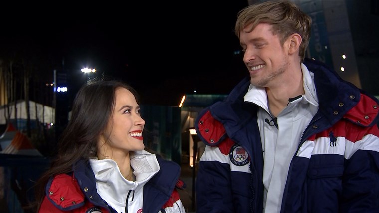 Klin and Bates were all smiles in an interview with TODAY's Craig Melvin in Pyeongchang.