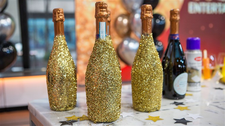 Oscar party Gold Champagne Bottles