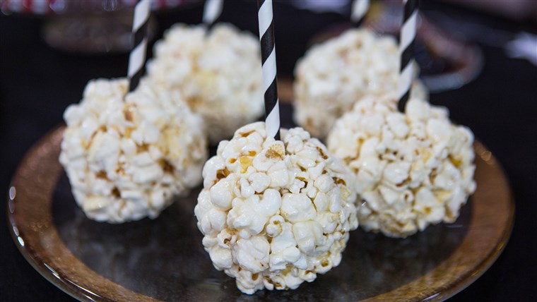 Oscar party Popcorn Balls on a Stick