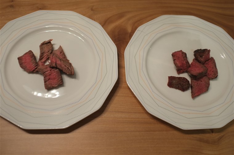 Fűvel táplált steak (right) vs steak from conventionally raised beef