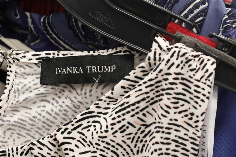 ए clothing item made by the Ivanka Trump brand is seen for sale at a Marshalls department store in Queens