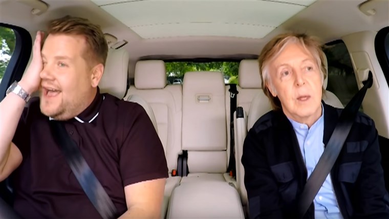 James Corden and Paul Mccartney on Carpool Karaoke