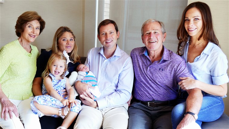 जेना Bush Hager Introduces Baby Poppy to George W. Bush and Laura Bush for the First Time