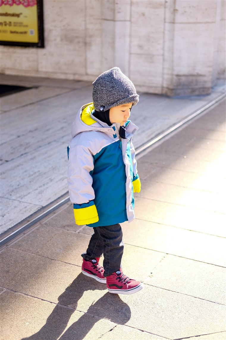 בש hits the playground on a nearly daily basis in this winter-wear staple.