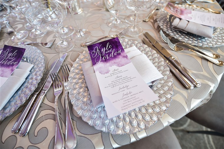  tablecloths and menus matched the theme perfectly.