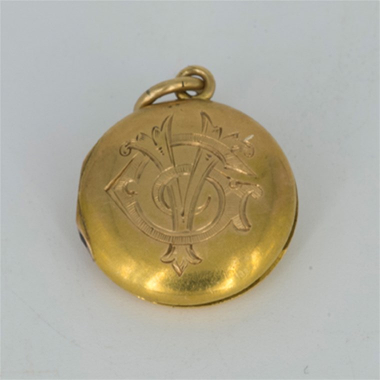 A 18-carat gold locket that belonged to Virginia Clark, a Titanic survivor who lost her husband in the shipwreck.
