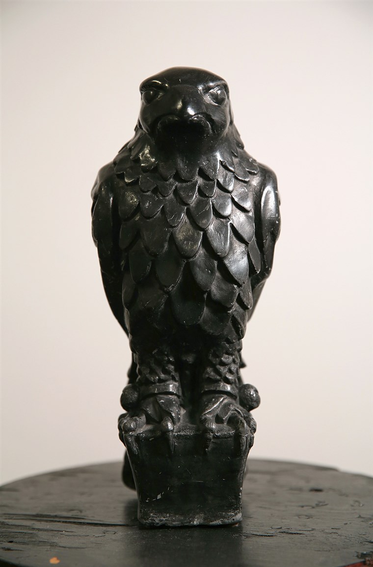 ए fine feathered friend: The original Maltese Falcon, which was featured in the 1941 film noir classic starring Humphrey Bogart.