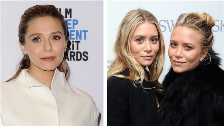 שחקנית Elizabeth Olsen and her designer sisters, twins Mary-Kate and Ashley Olsen