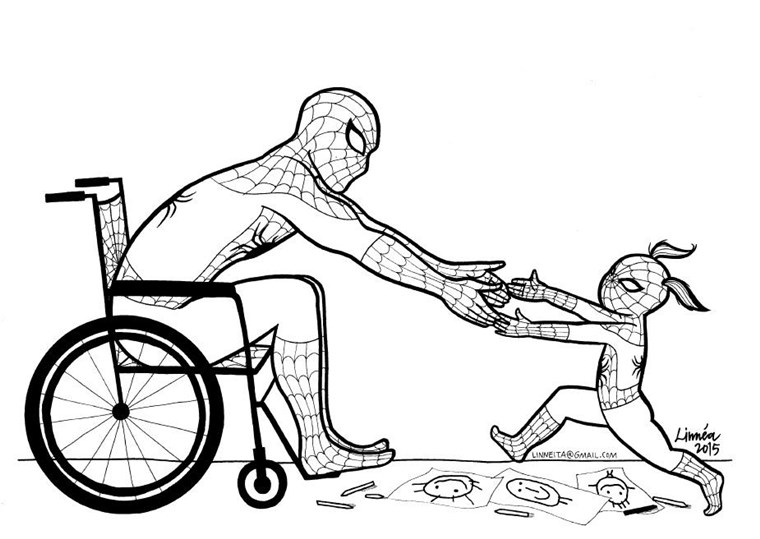Linnea Johansson envisioned Spider-Man in a wheelchair.