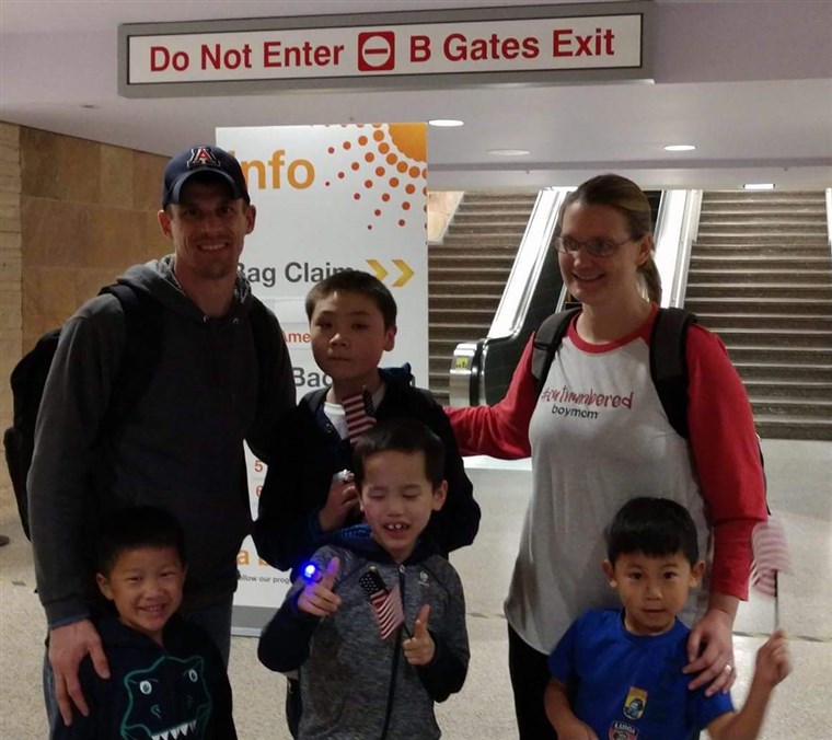  Smith family returning home from their most recent trip to China in March 2023.