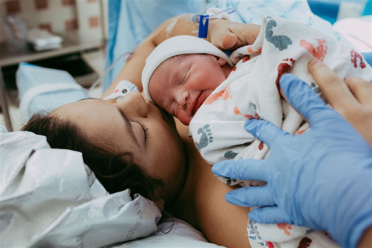  sweet moment when Vanessa Rodriguez met her son after her C-section delivery.