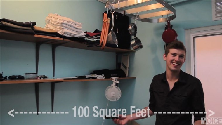 זה guy that lives in a 100 square foot NYC apartment for $1,100 a month