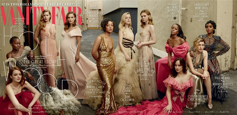  cover of Vanity Fair's 2017 Hollywood issue, shot by famed celebrity photographer Annie Leibovitz, captures some of today's most exciting Hollywood actresses. 