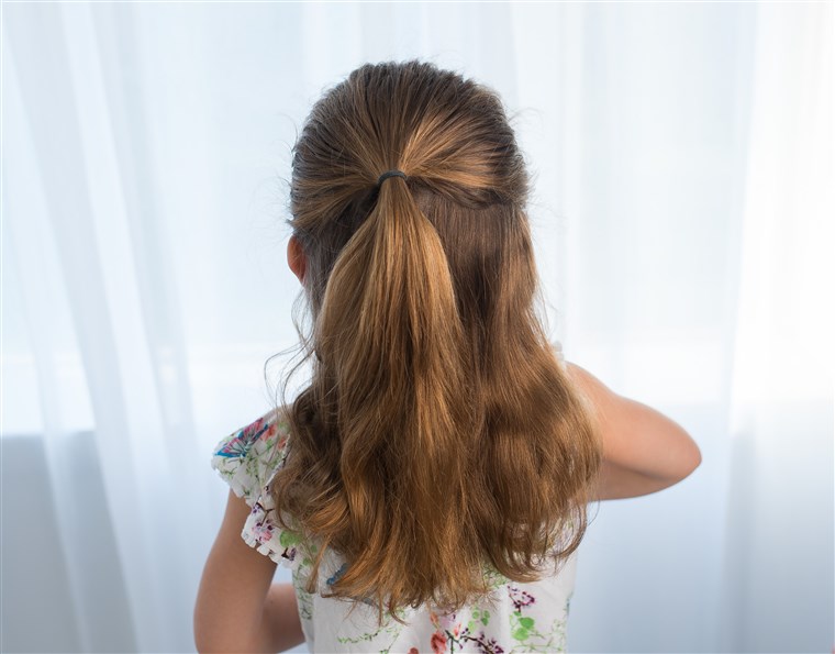 חצי braided up-do hairstyle for kids