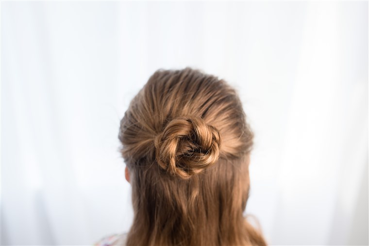 חצי braided up-do hairstyle for kids