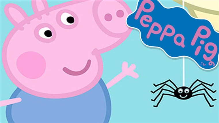 Peppa the Pig and a spider