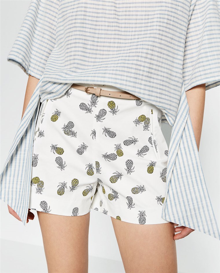 זארה pineapple shorts